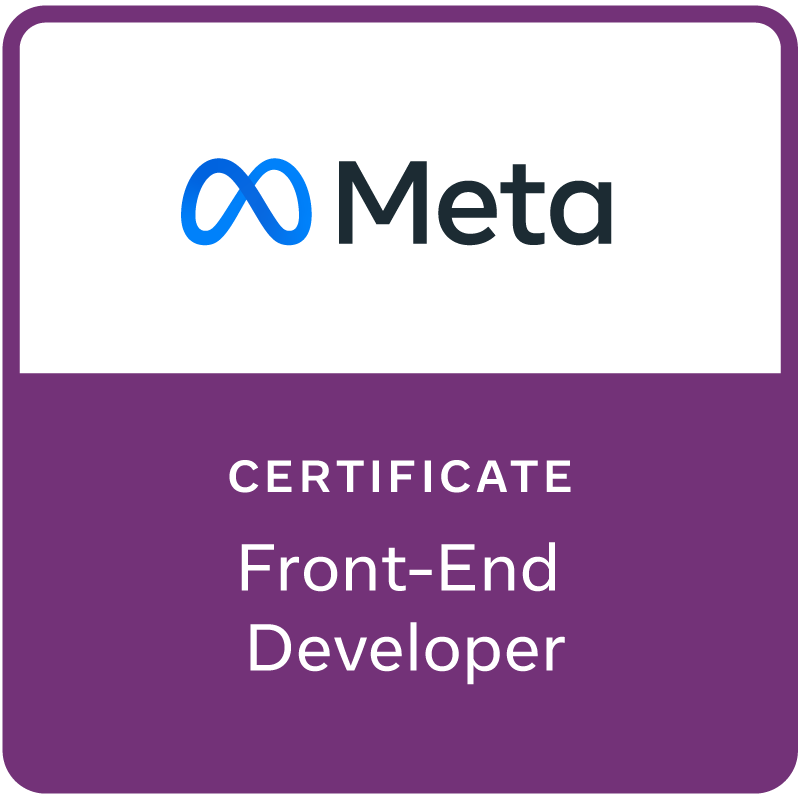 Meta Front-End Developer certificate badge